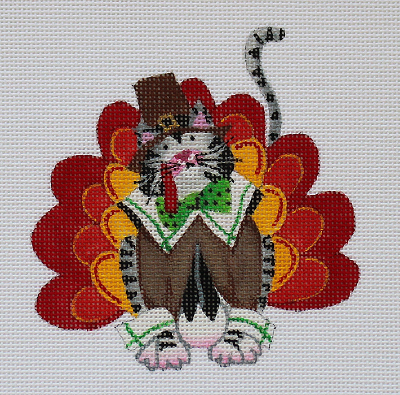 Whimsical Thanksgiving Cat by Lainey Daniels