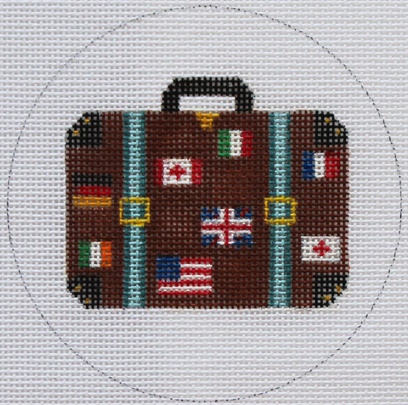 Travel Suitcase Needlepoint Ornament by Danji