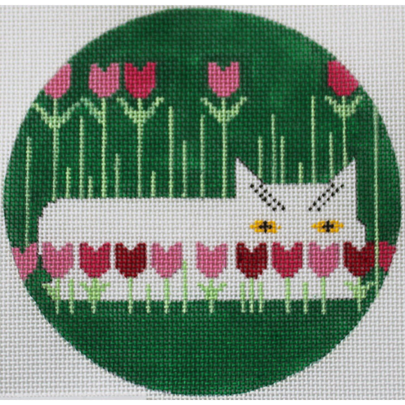 Charley Harper Needlepoint Ornament Spring Creeper (cat)