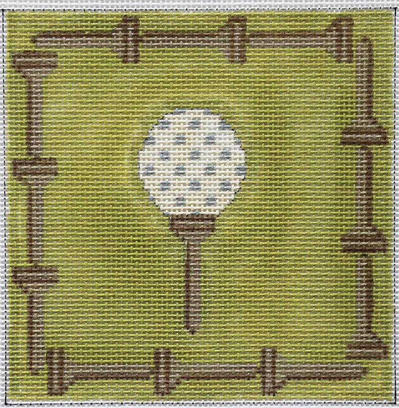 Golf Ball on Tee square by JChild Designs