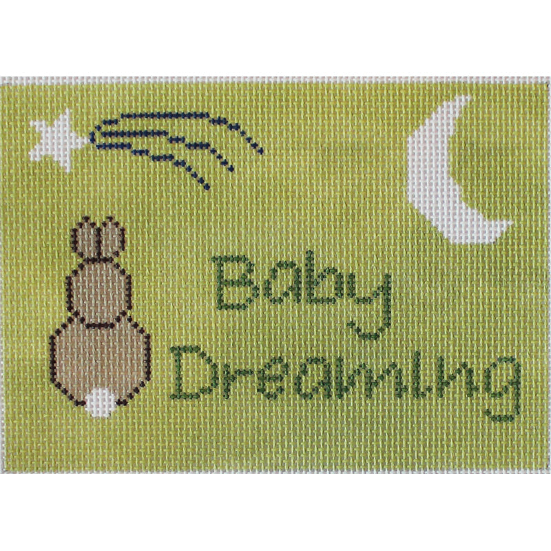 Baby Dreaming Bunny on green by JChild Designs