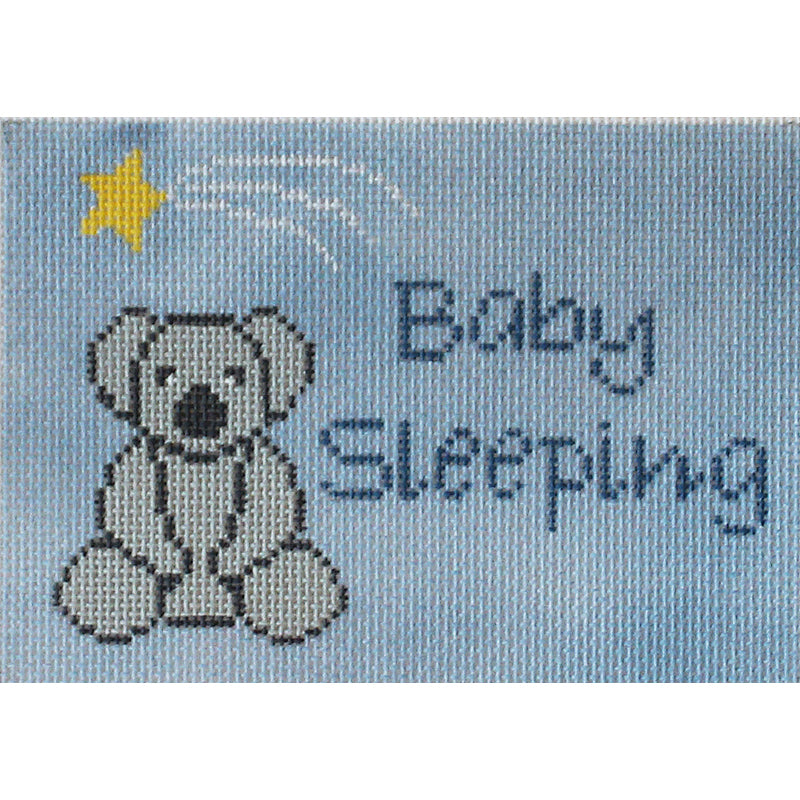 Baby Sleeping Teddy Bear on blue by JChild Designs