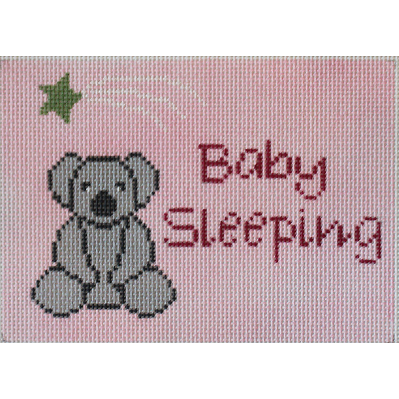 Baby Sleeping Teddy Bear on pink by JChild Designs