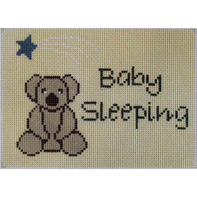 Baby Sleeping Teddy Bear on blue by JChild Designs