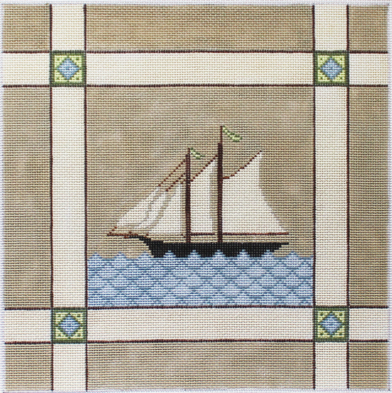 Sailboat by JChild Designs -18 mesh