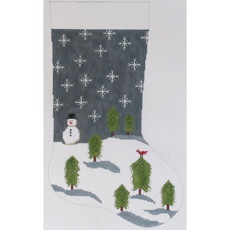 Snowman in field Stocking by JChild Designs