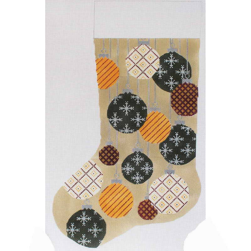 Christmas Ornaments on navy Stocking by JChild Designs