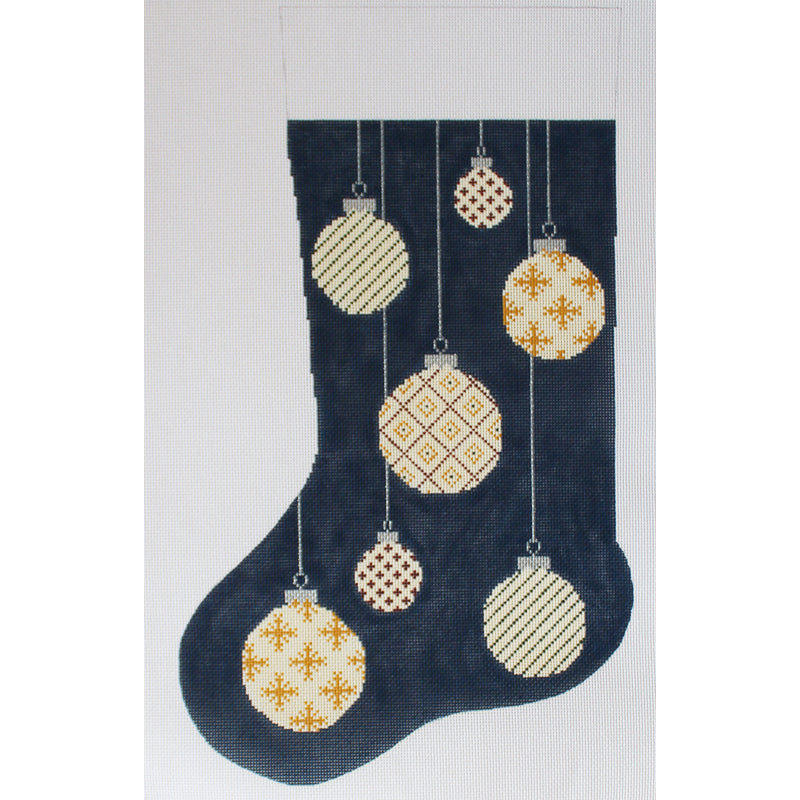 Christmas Ornaments on tan Stocking by JChild Designs