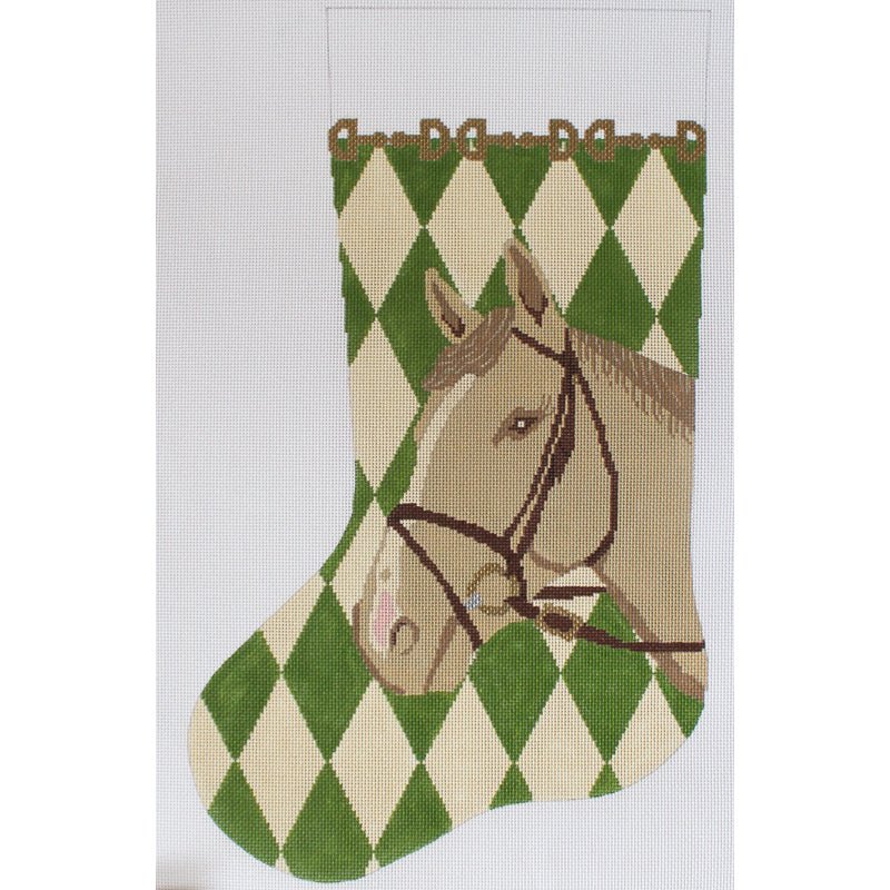 Horse on Argyle Stocking by JChild Designs