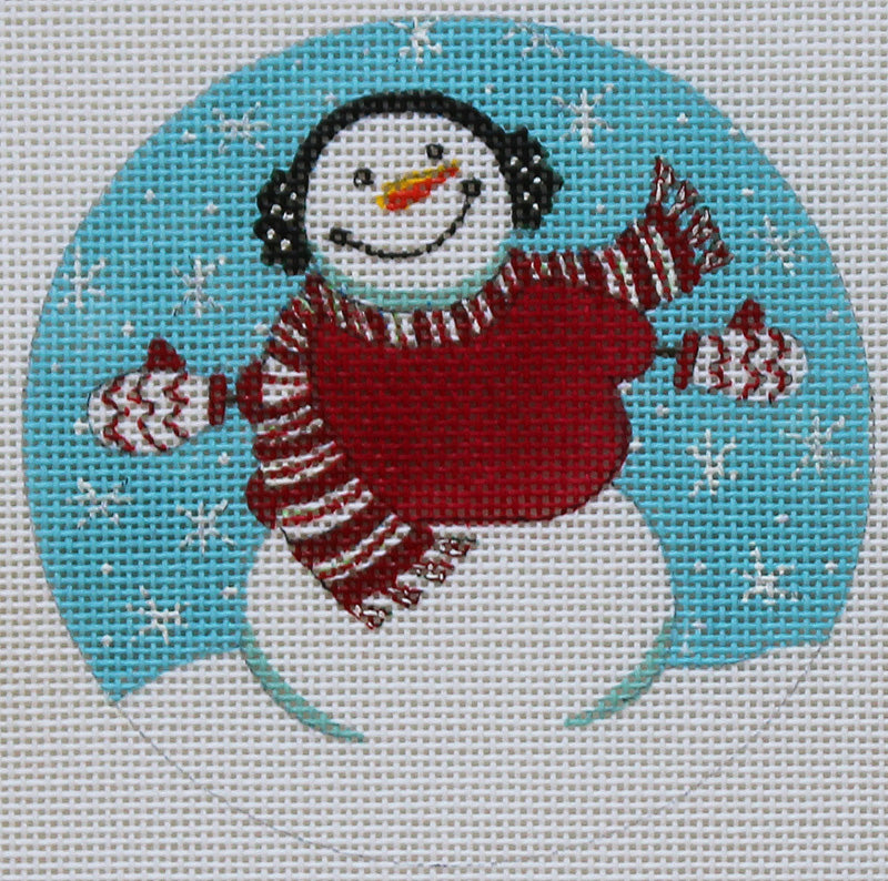 Snowman in blue ornament