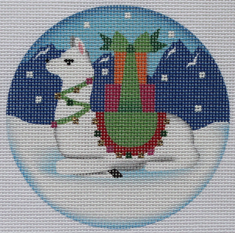 Llama with gifts ornament by Pepperberry Designs