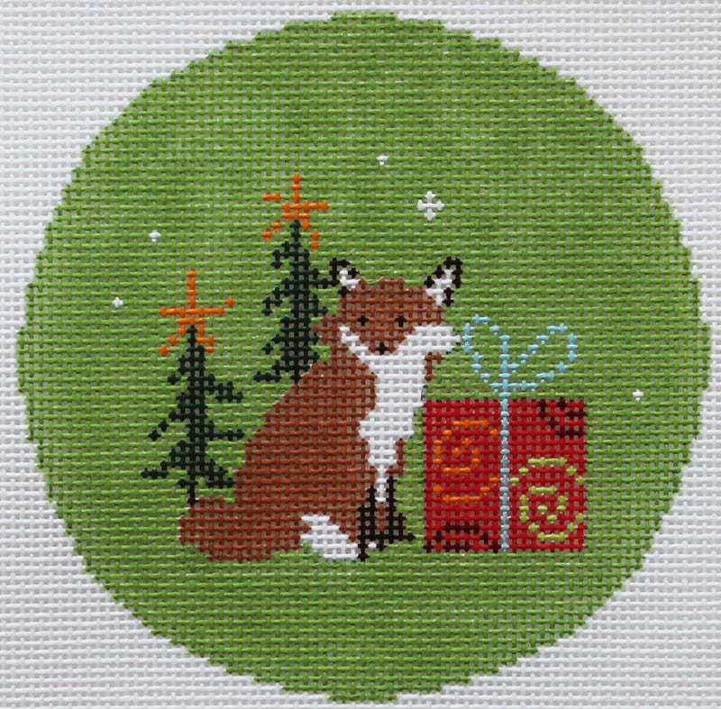 Fox with Gift Ornament by Pippin Studio