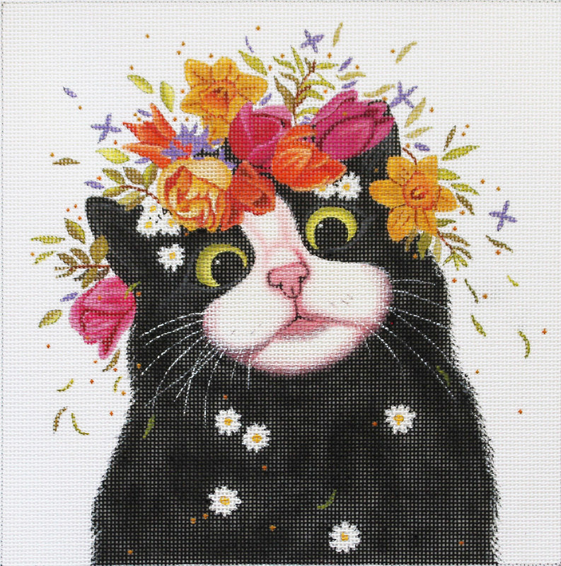 Seasonal Cat ornament by Vicky Mount: Spring