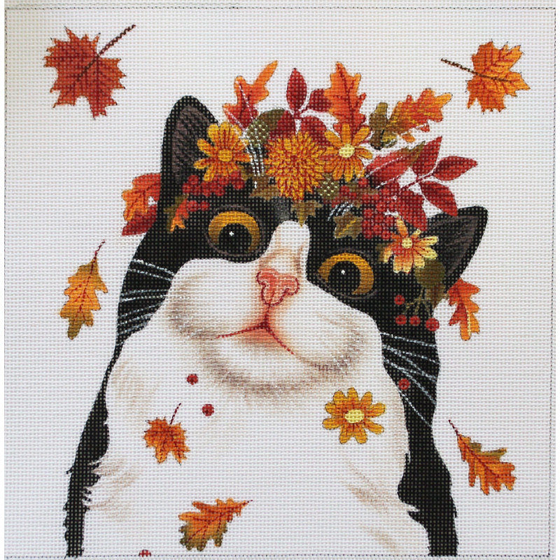 Seasonal Cat ornament by Vicky Mount: Autumn