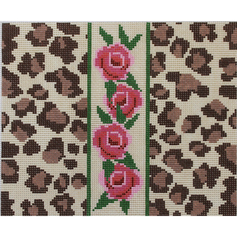 Rose Stripe on Leopard Print