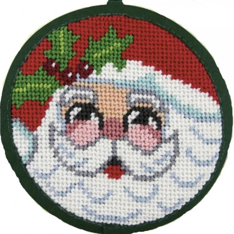 Needlepoint Christmas Ornament Kit Santa Face