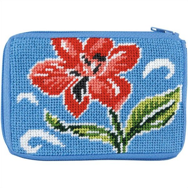 Stitch &amp; Zip Coin Purse Red Floral