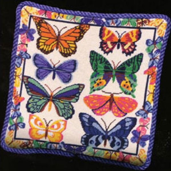  DIMENSIONS 07183 Butterfly Duo Nature Needlepoint Kit, 5 W x  5 H