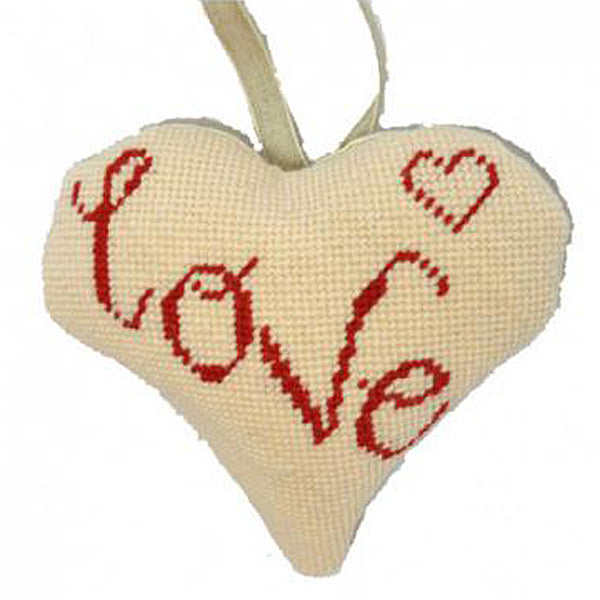 Needlepoint Lavender Heart Ornament Kit LOVE