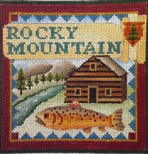 Rocky Mountain national park needlepoint by Denise De Rusha  - Canvas Only