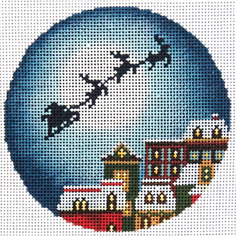 Christmas Eve Town Needlepoint Ornament