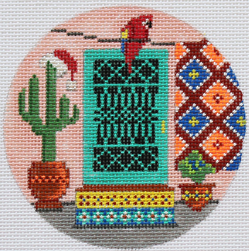 South Western needlepoint ornament