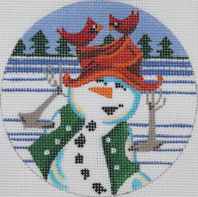 Snowman with Birds Ornament