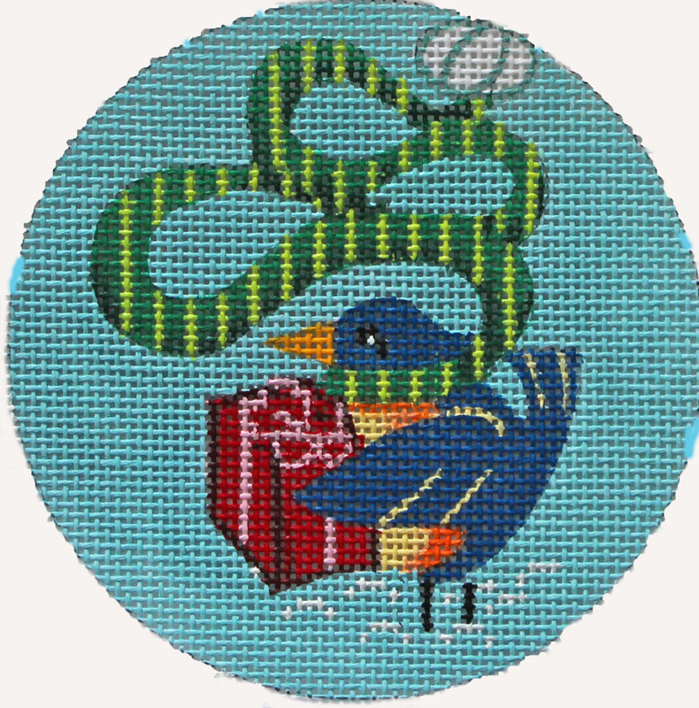 Bird's Gift Needlepoint Ornament
