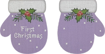 First Christmas Mittens -Lavender by Pepperberry Designs