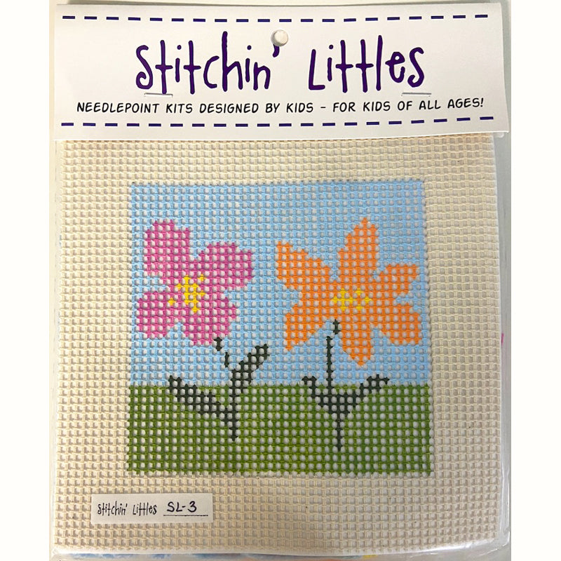 An easy beginner needlepoint kit designed for Kids of all ages. This canvas  depicts an elephant that is stitch-painted onto 7 mesh needlepoint canvas  and comes with acrylic threads. – Needlepoint For