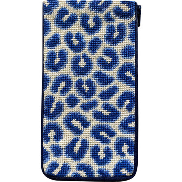 Stitch & Zip Eyeglass Blue Leopard