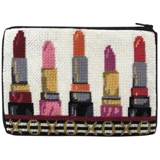 XOXO lipstick needlepoint purse