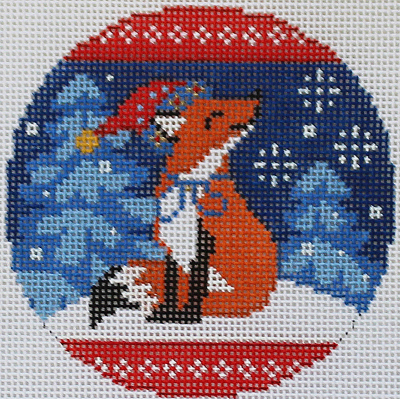 Woodland Fox Needlepoint Ornament
