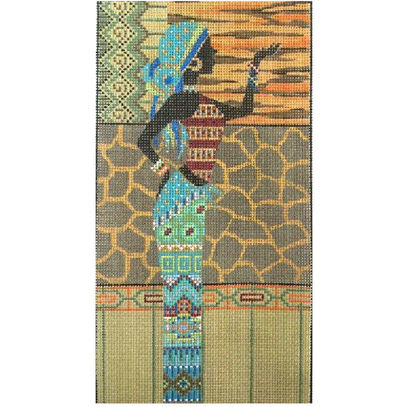 African Woman in Blue needlepoint by Alice Peterson.