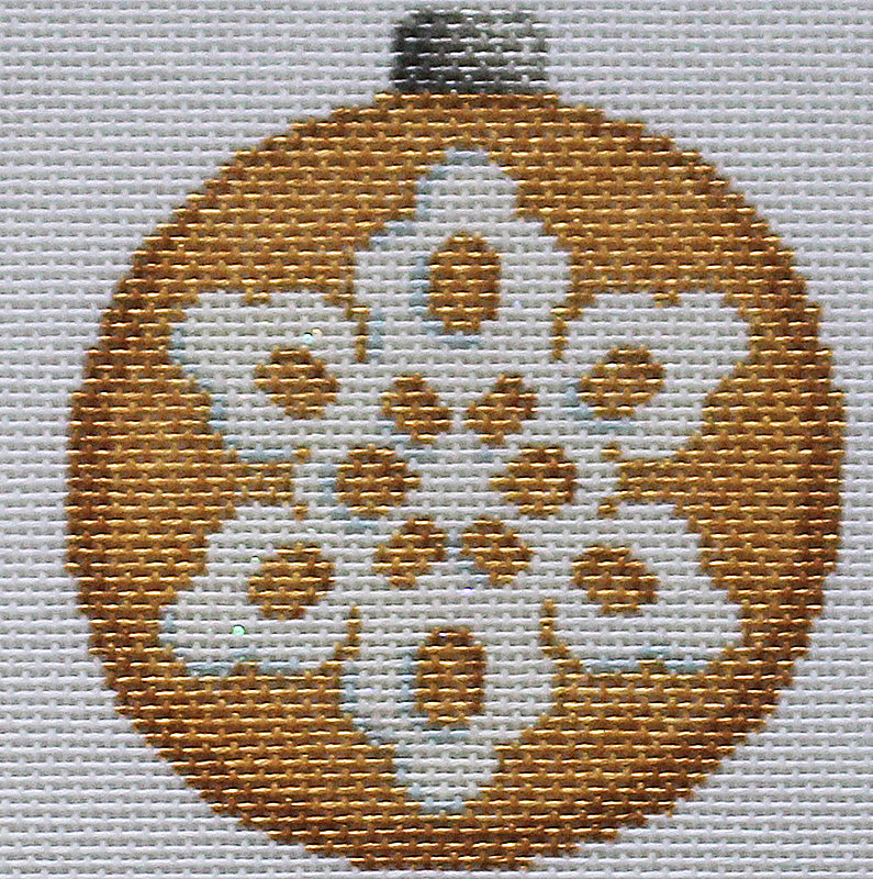 Snowflake on Gold Needlepoint Ornament