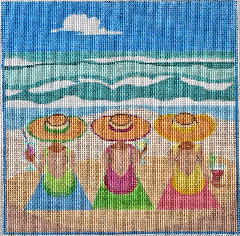 Beach Girls needlepoint Day At The Beach by Julie Mar