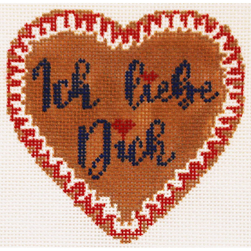 Ich Liebe Dich (I love you) Needlepoint Ornament