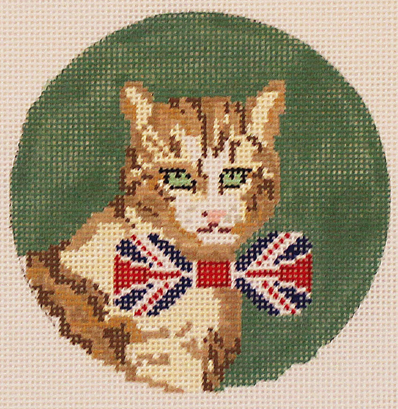 Larry the Cat Needlepoint Ornament
