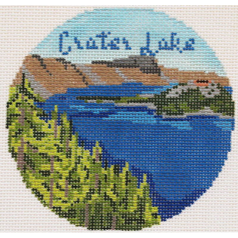Crater Lake Oregon Needlepoint Ornament