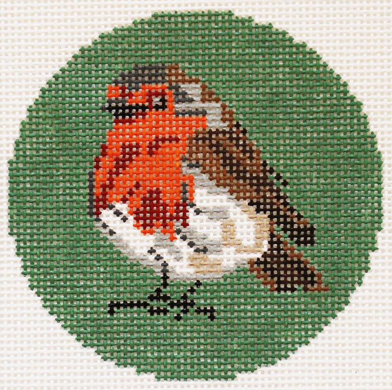 Robin Redbreast Needlepoint Ornament