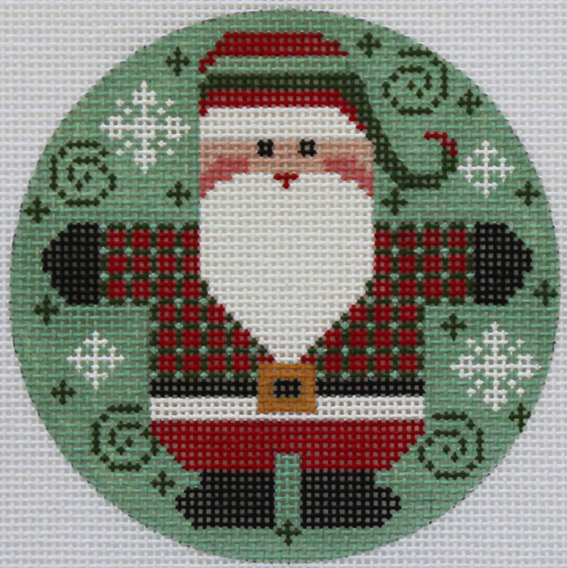 Santa in checks ornament