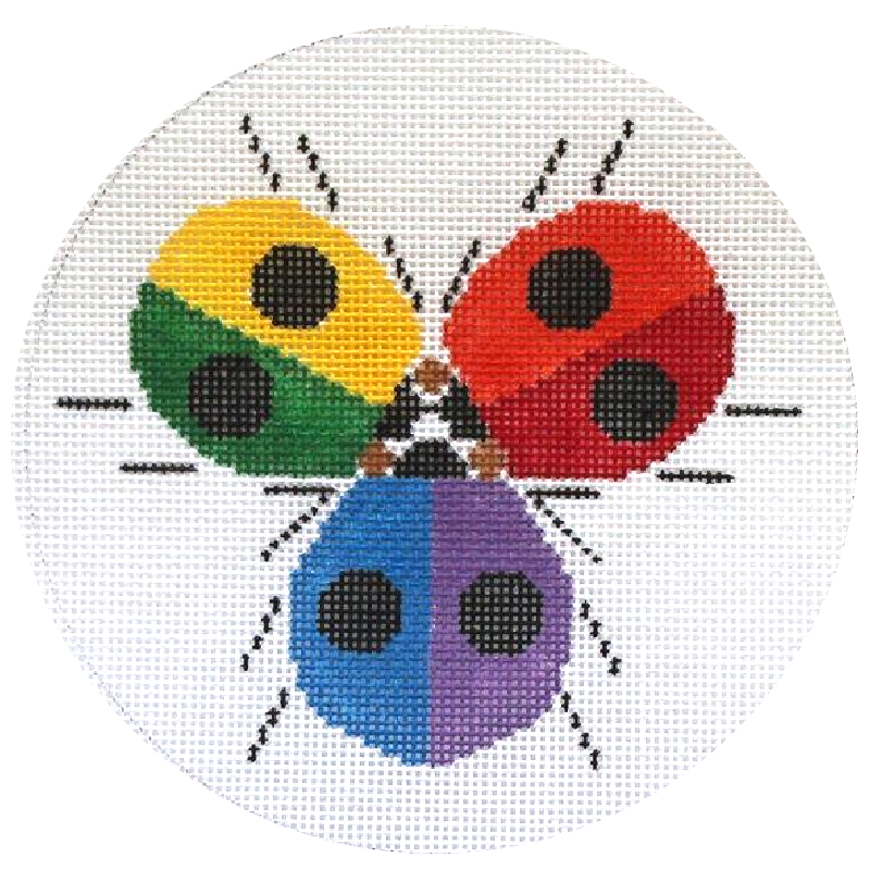Charley Harper Ladybug Rainbow Needlepoint Ornament