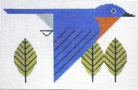 Charley Harper Needlepoint Bluebird - Canvas Only