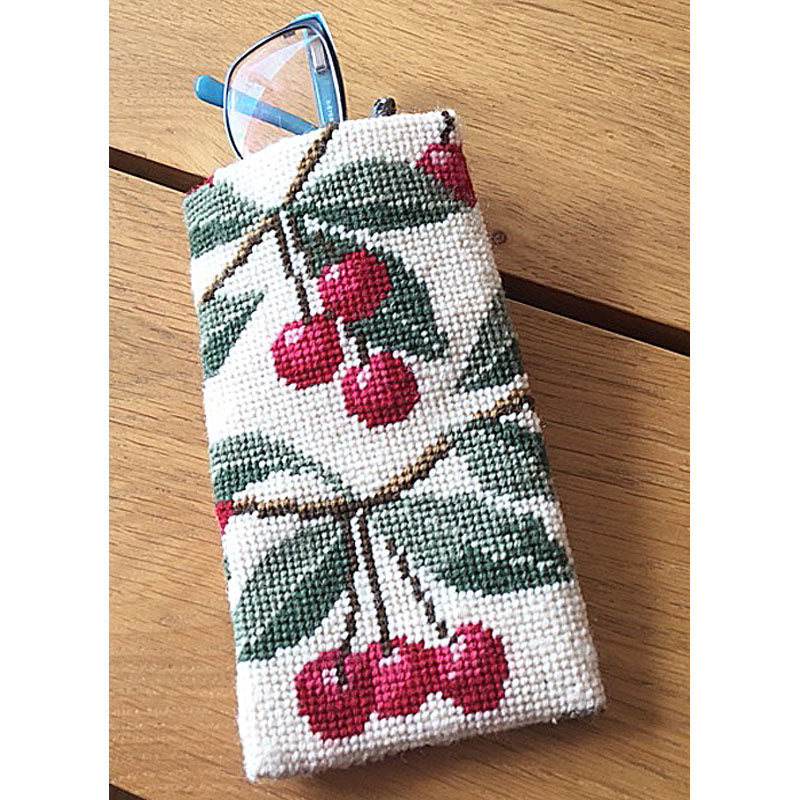 Needlepoint Eyeglass or Phone Case Kit Cherries