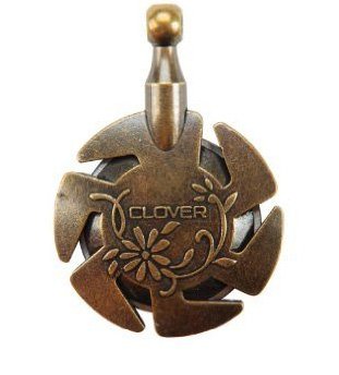 Clover Yarn Cutter Pendant - antique brass