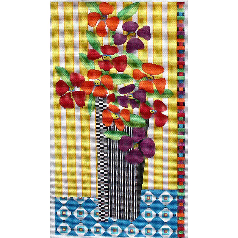 Vibrant - Contemporary Floral Needlepoint by Penny Macleod