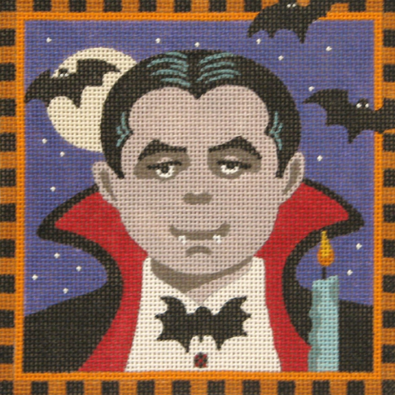 Count Dracula needlepoint canvas by Julie Mar Designs.