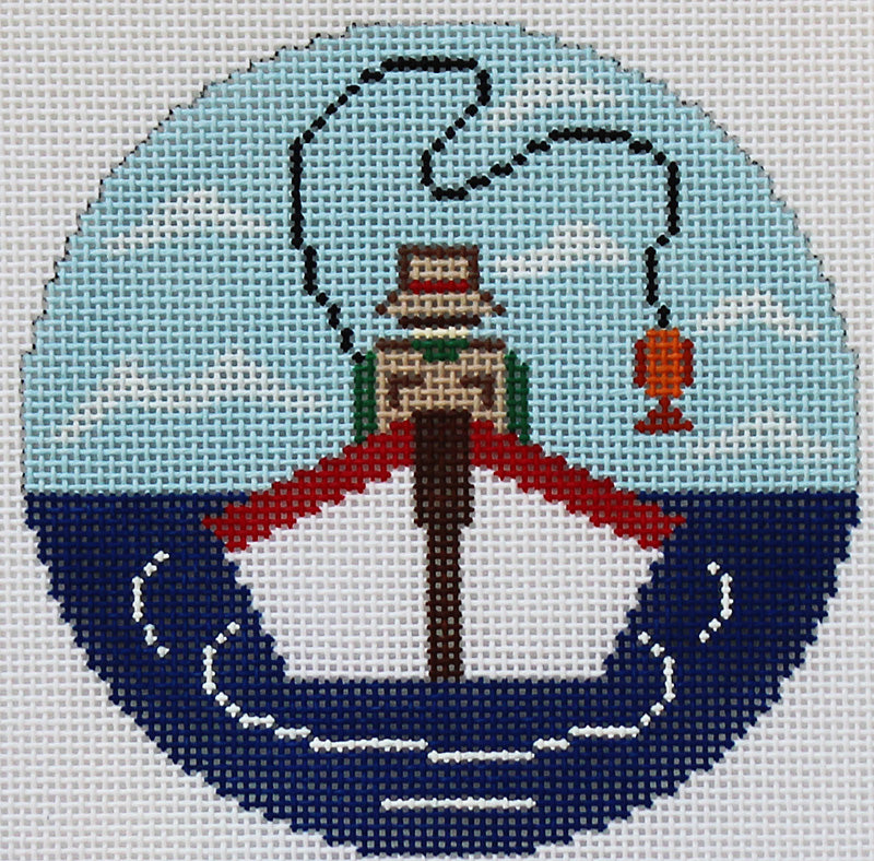 Fishing Boat Needlepoint Ornament by Danji