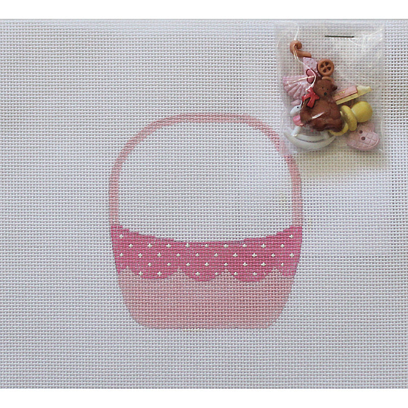 Baby Girl Basket by Hummingbird Needlepoint