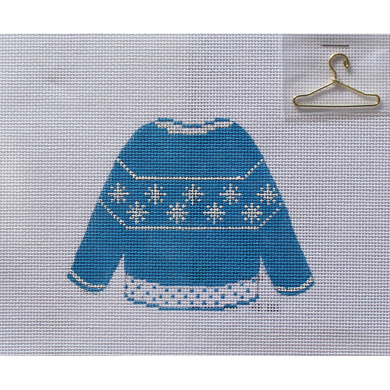 Snowflake sweater in blue by Hummingbird Needlepoint